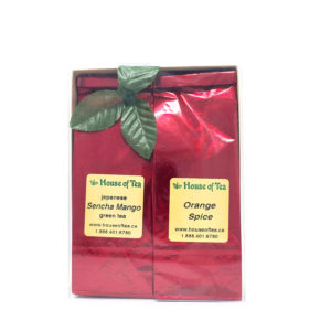 Japanese Mango Sencha green tea and Ceylon Orange Spice black tea set